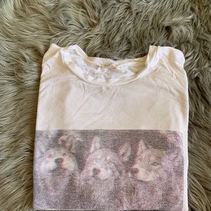 Brandy Melville holographic wolf T-shirt